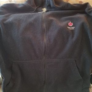 Navy Blue Fleece Zip-up Hoodie  - Large